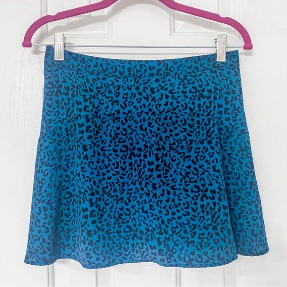 ALTAR’D STATE • Blue + Black Leopard Cheetah Print Mini Skort Skirt - Picture 1 of 6